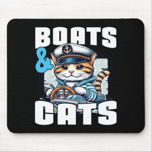 Motor boat cat captain speed boat owner motorboat mouse pad