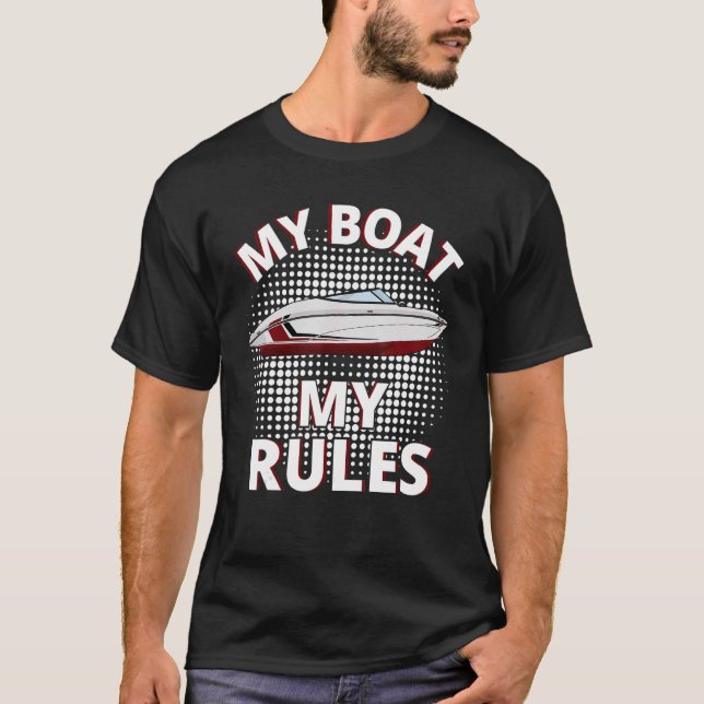Motor Boat Regatta Skipper Boat Owner Captain Boat T-Shirt (Front)