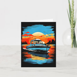 Motor boat yacht cruise summer boating  card
