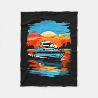 Motor boat yacht cruise summer boating  fleece blanket