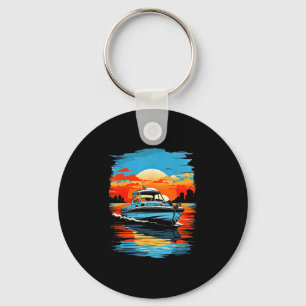 Motor boat yacht cruise summer boating key ring