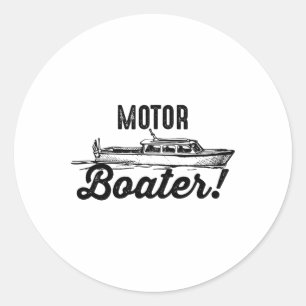 Motor Boater Funny I Love Motor Boating Gift Classic Round Sticker