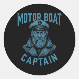 Motor Boatin SOB Motor Boat Captain Pontoon Lake Classic Round Sticker