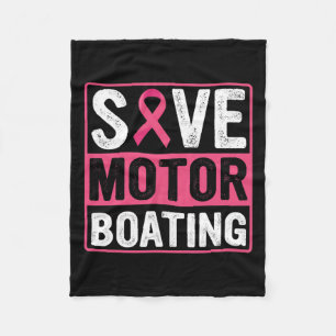 Motor Boating Breast Cancer Pink Ribbon Fleece Blanket