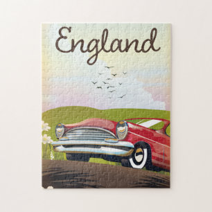 Motor City Detroit Michigan travel poster. Jigsaw Puzzle