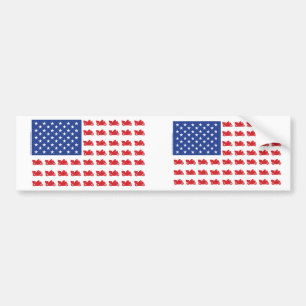 Motor-Cycle-Flag-Cruiser Bumper Sticker