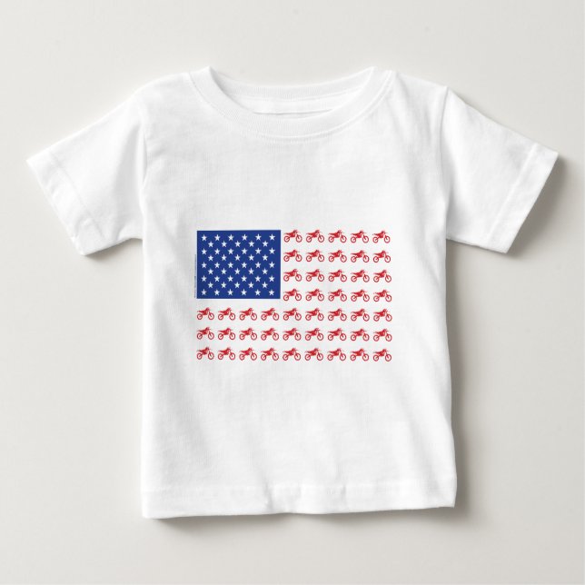 Motor-Cycle-Flag-Moto-Cross Baby T-Shirt (Front)