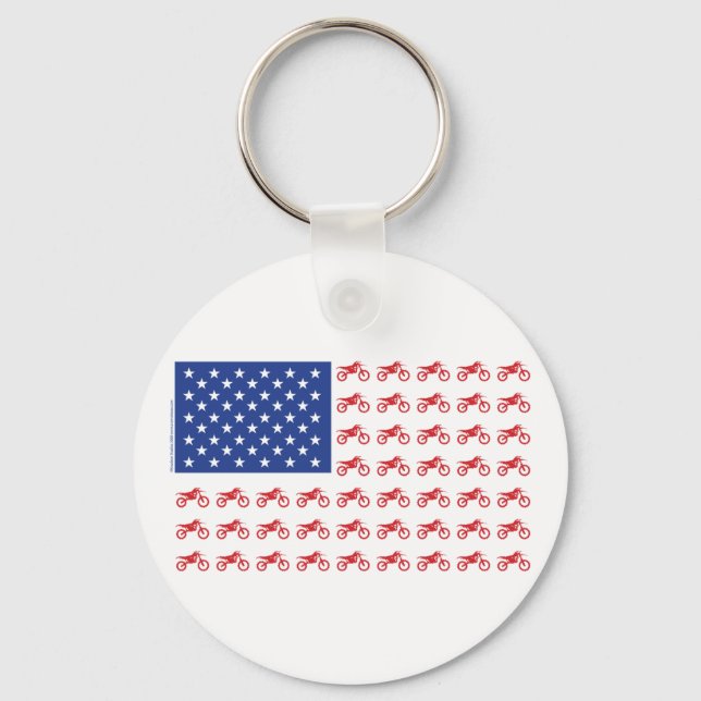 Motor-Cycle-Flag-Moto-Cross Key Ring (Front)