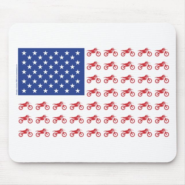 Motor-Cycle-Flag-Moto-Cross Mouse Pad (Front)