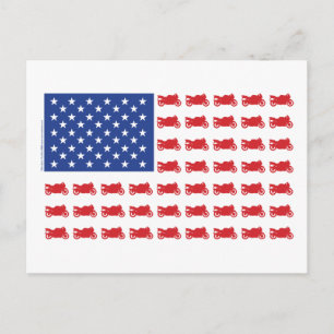 Motor-Cycle-Flag-Sport Postcard