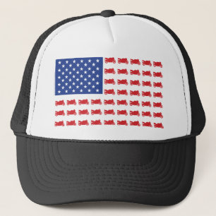Motor-Cycle-Flag-Sport Trucker Hat