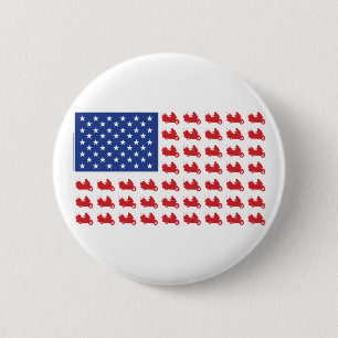 Motor-Cycle-Flag-WING 6 Cm Round Badge