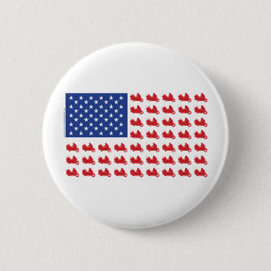 Motor-Cycle-Flag-WING 6 Cm Round Badge