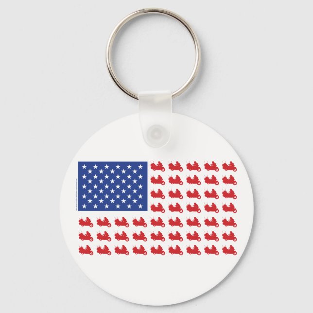 Motor-Cycle-Flag-WING Key Ring (Front)