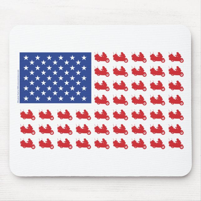 Motor-Cycle-Flag-WING Mouse Pad (Front)
