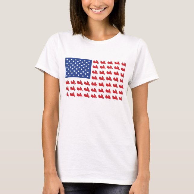 Motor-Cycle-Flag-WING T-Shirt (Front)