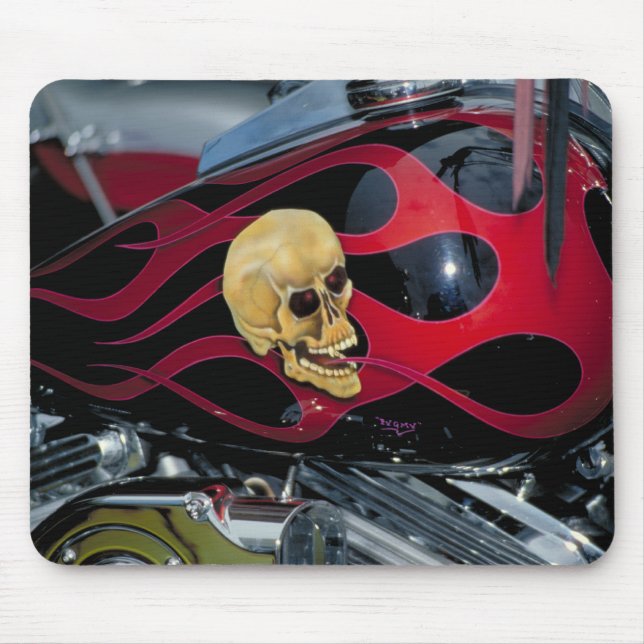 Motor cycle Skull - Fuel Tank Mouse Pad (Front)