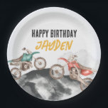 Motor Dirt Bike Fast One 1st birthday party Paper Plate<br><div class="desc">Celebrate you little racer! Join us in celebrating your little racer's first birthday in style. Our exciting bundle is here to help you rev up the festivities and make this special day truly memorable for your little racer. So, get ready to start your engines and let the celebration begin! ★...</div>
