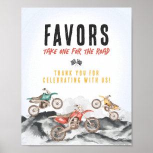 Motor Dirt Bike Shower Party Favours Sign