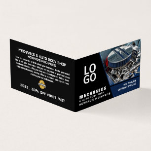 Motor Engine, Auto Mechanic & Repairs, Detailed Business Card