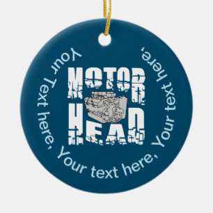 Motor Head Engine Ceramic Ornament