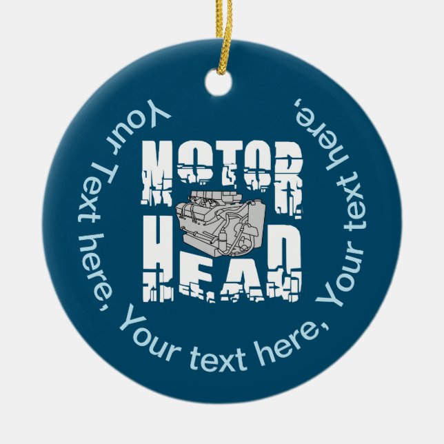 Motor Head Engine Ceramic Ornament (Front)