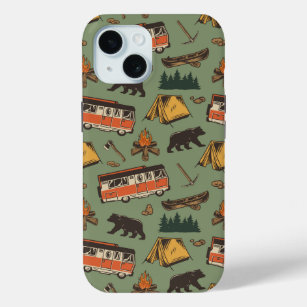 Motor Home Camp Adventures Pattern iPhone 15 Case