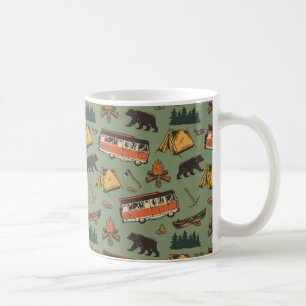 Motor Home Camp Adventures Pattern Coffee Mug