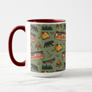 Motor Home Camp Adventures Pattern Mug