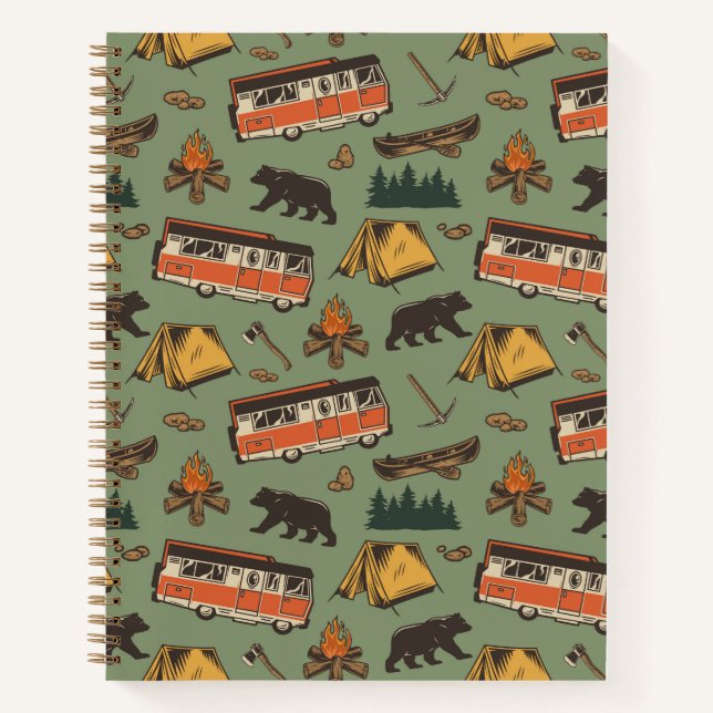 Motor Home Camp Adventures Pattern Notebook (Front)
