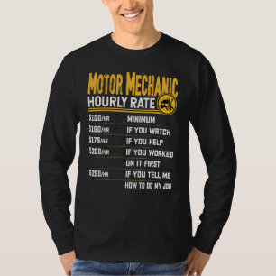Motor Mechanic Hourly Rate Motor Technician Repair T-Shirt