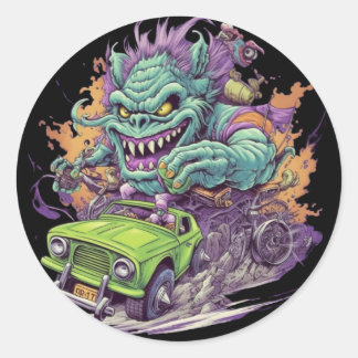 MOTOR MONSTER Round Sticker