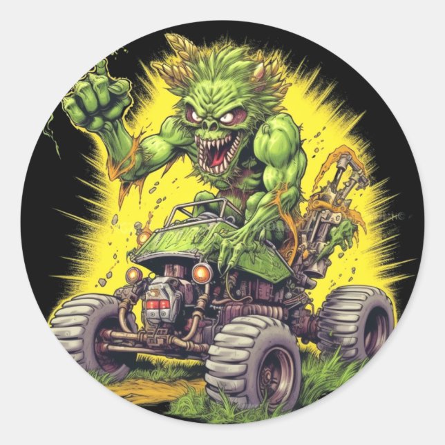 MOTOR MONSTER Round Sticker (Front)