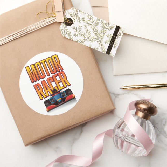 Motor racer car sticker (Gifting)