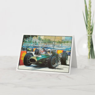 Motor Racing Greetings In Vintage Style Card