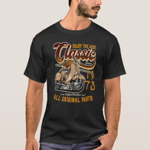 Motor Scooter Classic Moped Rider Birthday 1973 T-Shirt