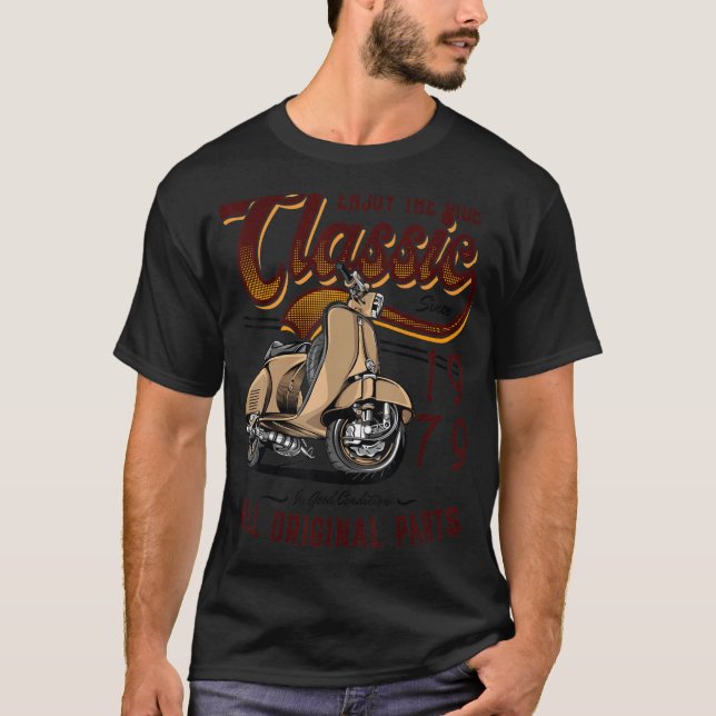 Motor Scooter Classic Moped Rider Birthday 1979 T-Shirt (Front)