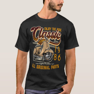 Motor Scooter Classic Moped Rider Birthday 1986 T-Shirt