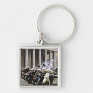 Motor scooters parked outside the Pantheon in Key Ring