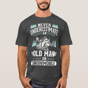 Motor Sled Snowmobile Snowmobiler Old Man Snowmobi T-Shirt