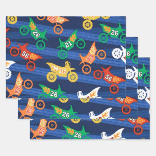 Motorama Dirt Bikes Wrapping Paper Sheet