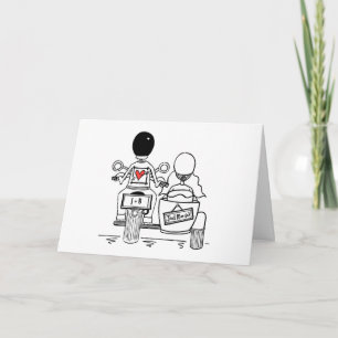 Motorbike and Sidecar Wedding Card
