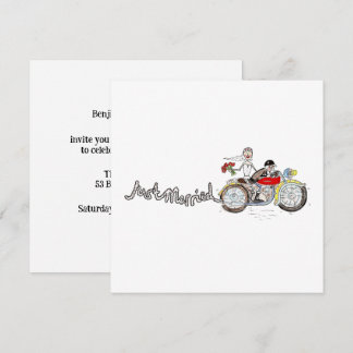 Motorbike Bride and Groom Wedding Evening Invitation