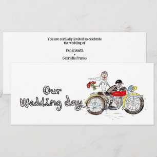 Motorbike Bride and Groom Wedding Invitation
