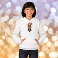 Motorbike Christmas Elf Girl's Hoodie