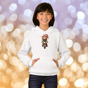 Motorbike Christmas Elf Girl's Hoodie
