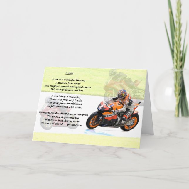 Motorbike Design - Son poem Card (Front)