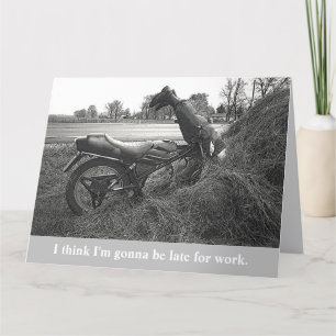 MOTORBIKE (FUNNY/FAKE) accident/customisable text Card
