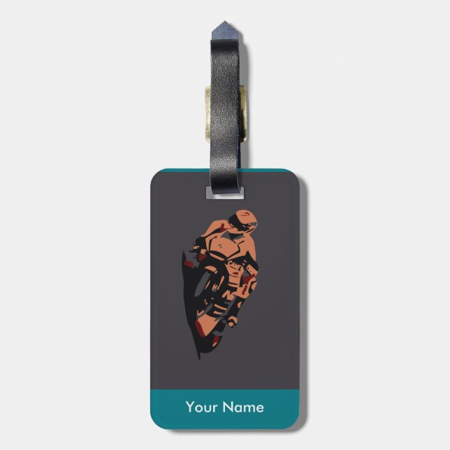 Motorbike Luggage Tag (Back Vertical)