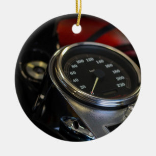 Motorbike Motorcycle Biker Rider Ceramic Ornament